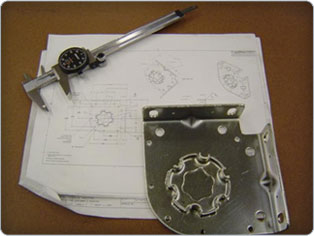 Part with drawing and calipers