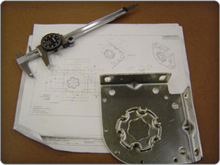 Part with drawing and calipers Part with drawing and calipers